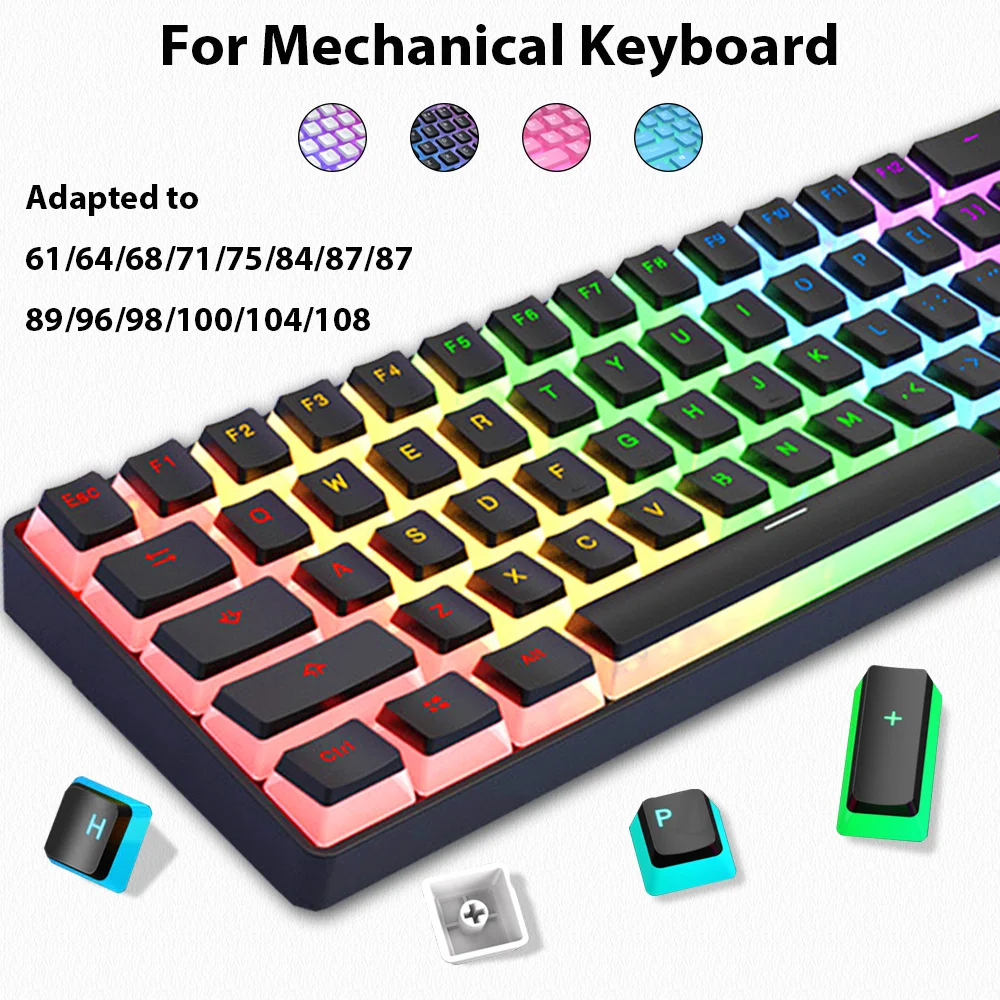 129キー プディングキーキャップ PBT ダブルショット  - Gaming Accessories Aesthetic のレビューと価格